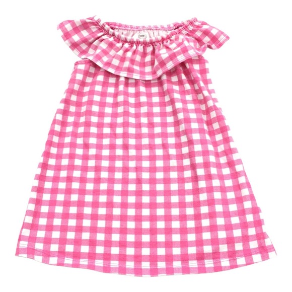 🔥3/$15🔥 Wonder Nation Gingham Checkered Print Off The Shoulders Dress - Picture 1 of 5